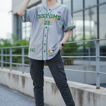 ตัวอย่างเสื้อเบสบอลพิมพ์ลาย custom จากลูกค้า
