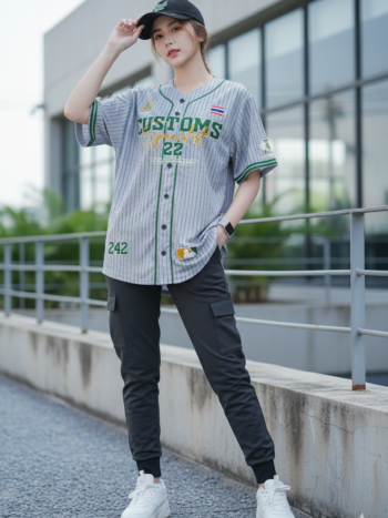 ตัวอย่างเสื้อเบสบอลพิมพ์ลาย custom จากลูกค้า