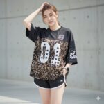 เสื้อ Oversize ผู้หญิง ลาย STAR01 LEOPARD ลายเสือผสมสปอร์ต หมายเลข 01