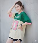 เสื้อ oversize ผู้หญิง ลาย FRESH33 โทนเขียวครีม เสื้อ โอเวอร์ ไซส์