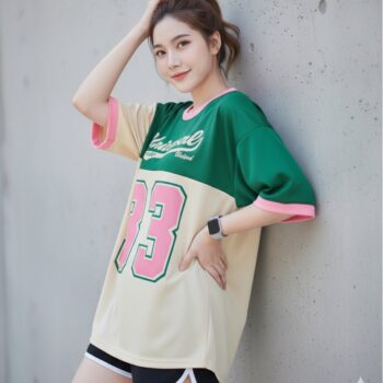 เสื้อ oversize ผู้หญิง ลาย FRESH33 โทนเขียวครีม เสื้อ โอเวอร์ ไซส์