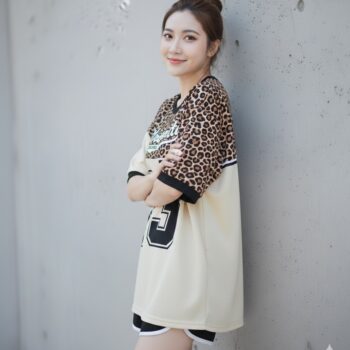 เสื้อ oversize ผู้หญิง ลาย LEO33 ลายเสือ leopard เสื้อ โอเวอร์ ไซส์