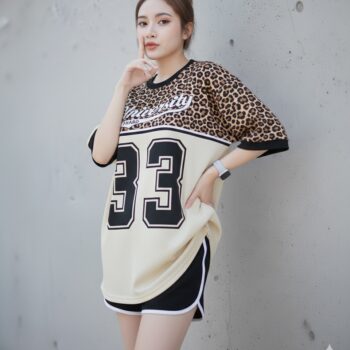 เสื้อ oversize ผู้หญิง ลาย LEO33 ลายเสือ leopard เสื้อ โอเวอร์ ไซส์