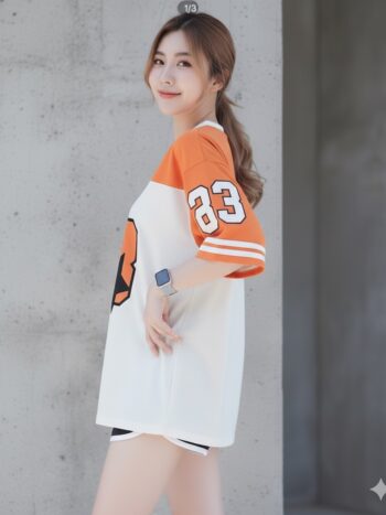 เสื้อ oversize ผู้หญิง ลาย VICTORY9 ทรงสตรีท สปอร์ต เสื้อ โอเวอร์ ไซส์