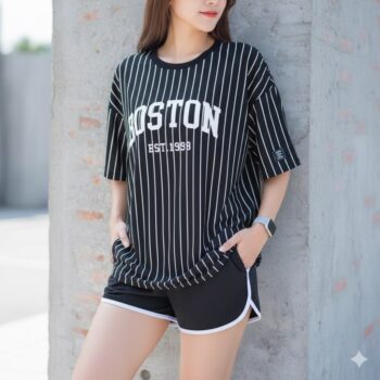 เสื้อ oversize ผู้หญิง ลาย ASTON ทรงสตรีท สปอร์ต เสื้อ โอเวอร์ ไซส์