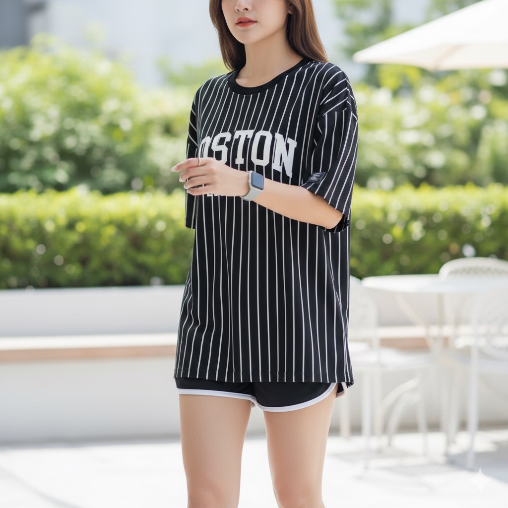 เสื้อ oversize เสื้อ oversize ผู้หญิง ลาย ASTON ทรงสตรีท สปอร์ต เสื้อ โอเวอร์ ไซส์