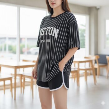 เสื้อ oversize ผู้หญิง ลาย ASTON ทรงสตรีท สปอร์ต เสื้อ โอเวอร์ ไซส์