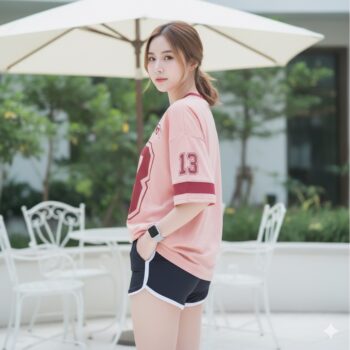 เสื้อ oversize ผู้หญิง ลาย BLACKWING ทรงสตรีท สปอร์ต เสื้อ โอเวอร์ ไซส์