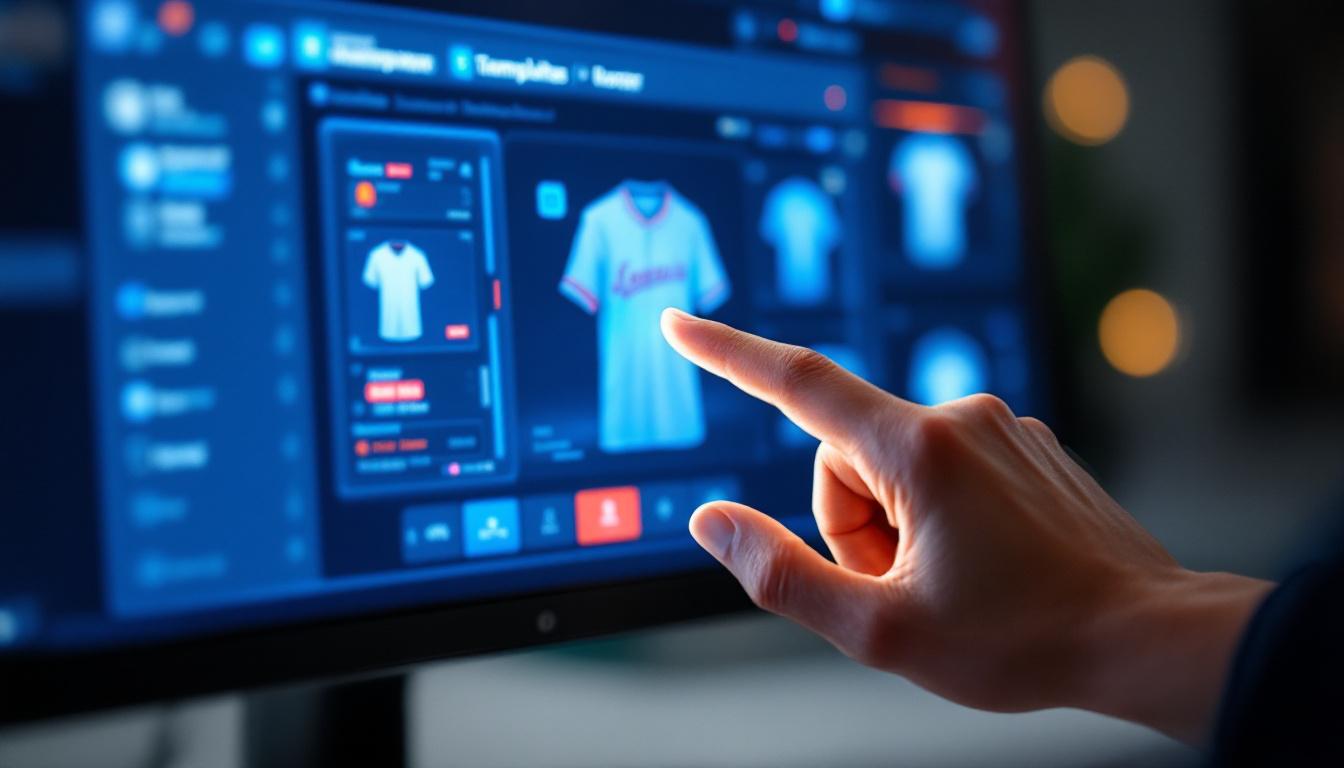 เลือกเทมเพลตเสื้อเบสบอลเพื่อเริ่มออกแบบ