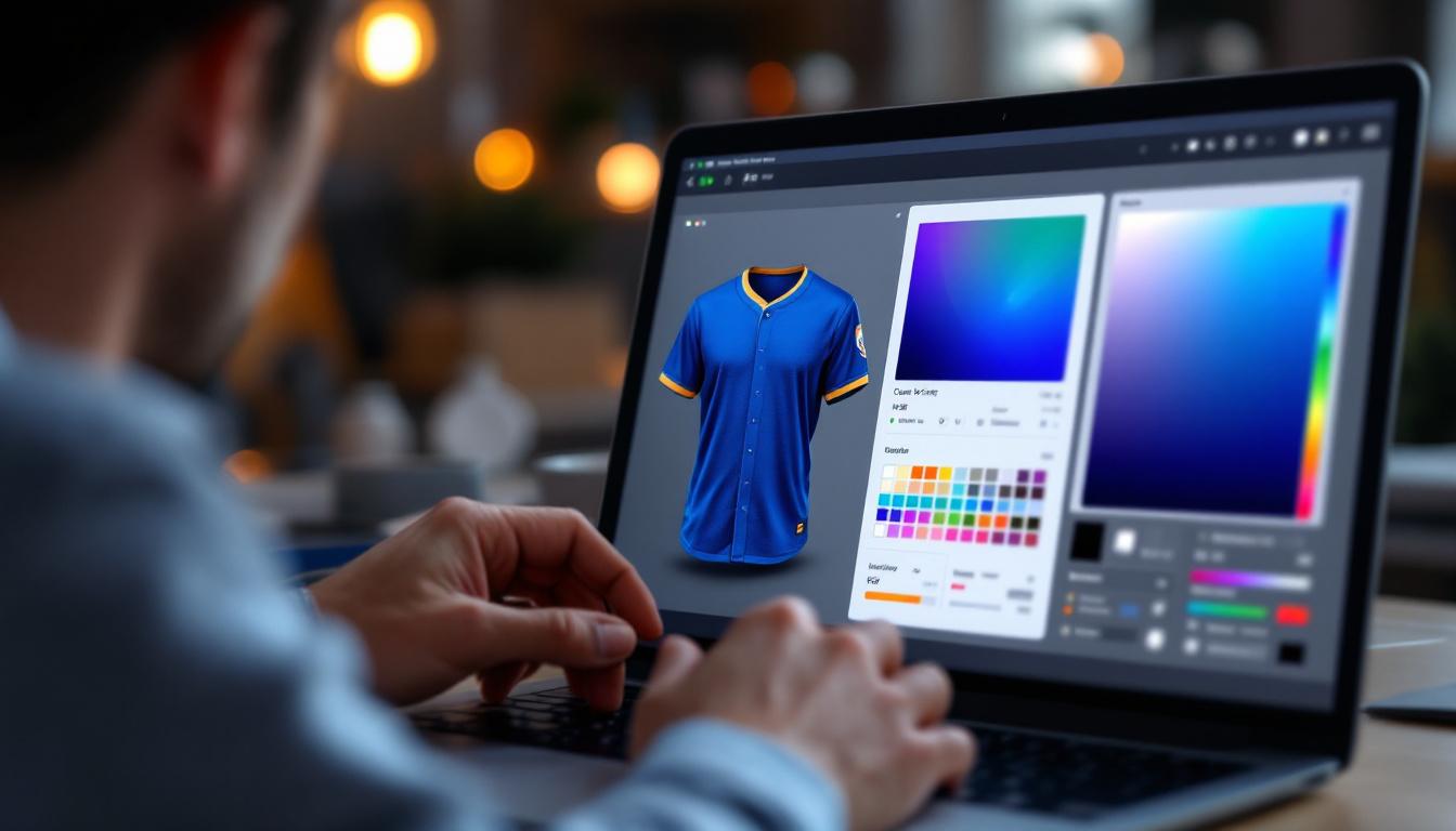 เลือกสีเสื้อเบสบอลในโปรแกรม Jabez