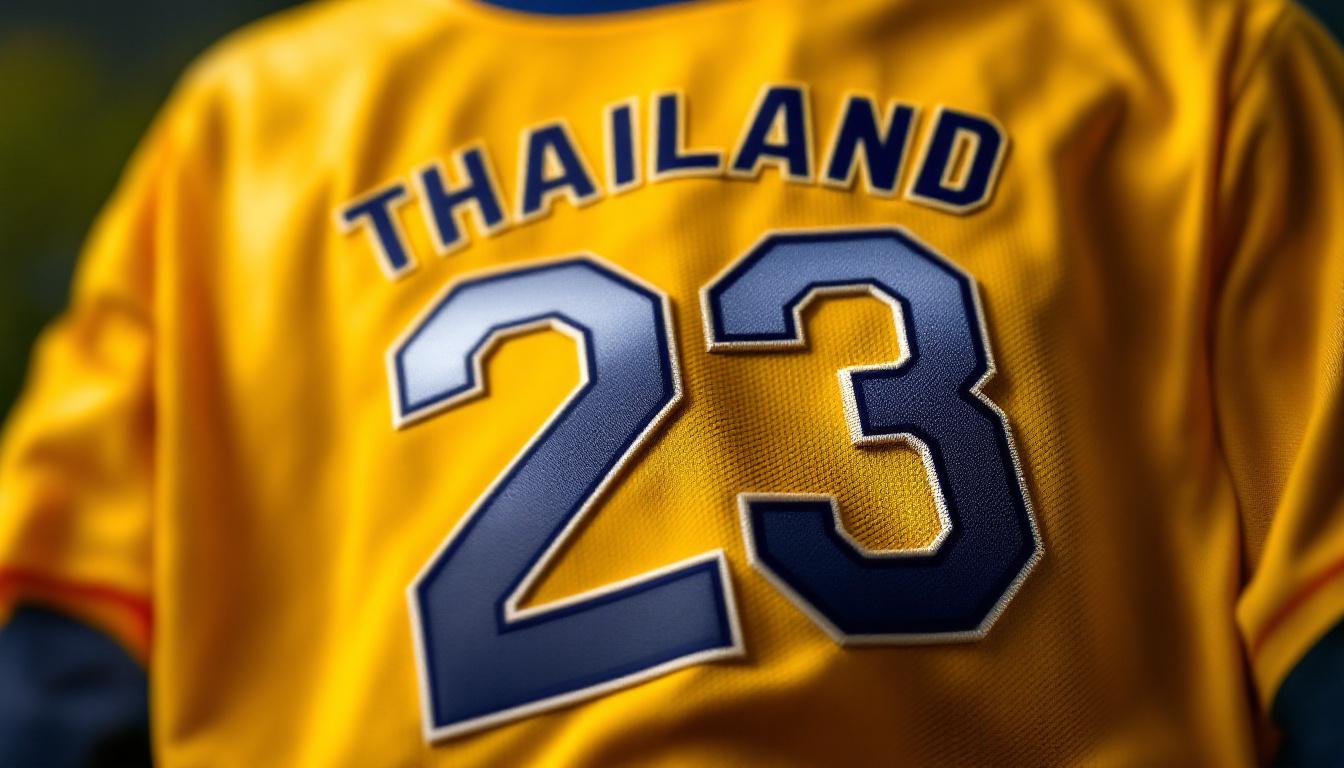 เพิ่มชื่อทีมและหมายเลขบนเสื้อเบสบอล