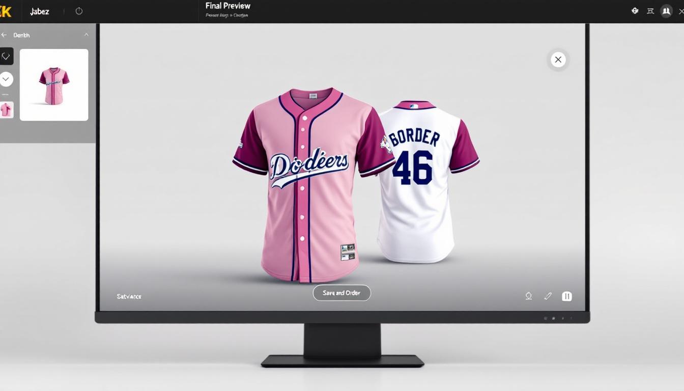 ขั้นตอนสุดท้าย บันทึกและสั่งผลิตเสื้อเบสบอล