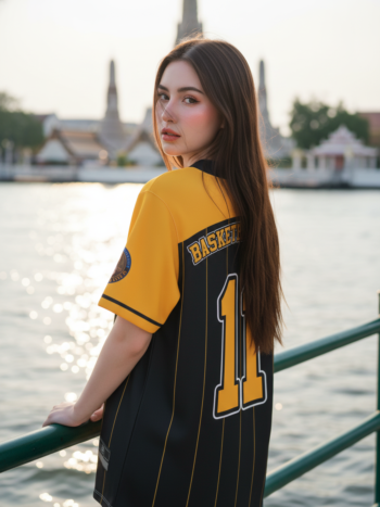 เสื้อเบสบอลพิมพ์ลาย สั่งทำ ORDER 424 ด้านหลัง