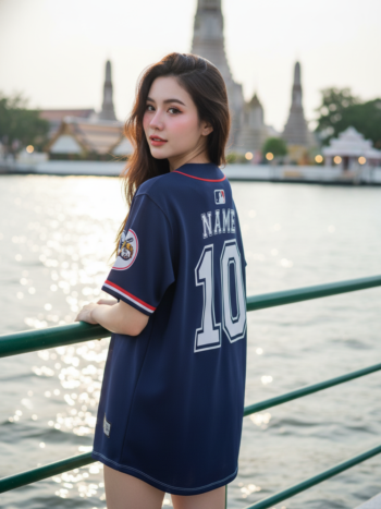 เสื้อเบสบอลพิมพ์ลาย สั่งทำ ORDER 85 รอบ 5 ด้านหลัง