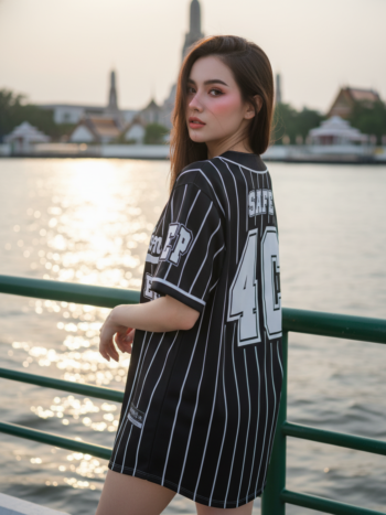 เสื้อเบสบอลพิมพ์ลาย สั่งทำ ORDER 425 ด้านหลัง
