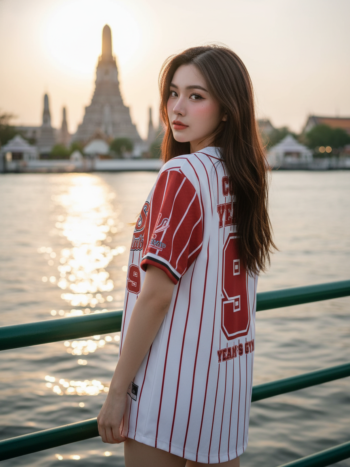 เสื้อเบสบอลพิมพ์ลาย สั่งทำ ORDER 433 ด้านหลัง