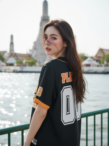 เสื้อเบสบอลพิมพ์ลาย สั่งทำ ORDER 436 ด้านหลัง