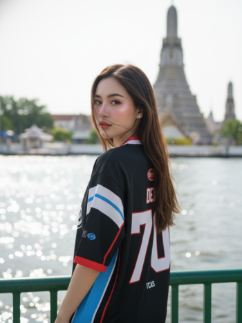 เสื้อเบสบอลพิมพ์ลาย สั่งทำ ORDER 442 DESIGN ด้านหลัง