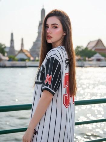 เสื้อเบสบอลพิมพ์ลาย สั่งทำ ORDER 443 ด้านหลัง