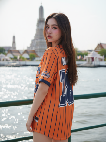 เสื้อเบสบอลพิมพ์ลาย สั่งทำ ORDER 444 ด้านหลัง