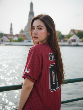 เสื้อเบสบอลพิมพ์ลาย สั่งทำ ORDER 168 รอบ 5 ด้านหลัง