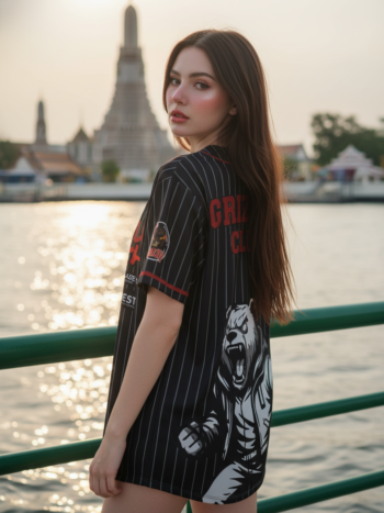เสื้อเบสบอลพิมพ์ลาย สั่งทำ ORDER 224 รอบ 5 ด้านหลัง