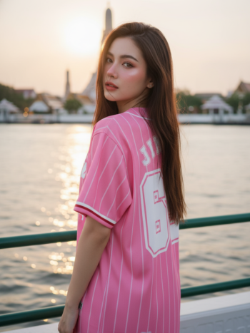 เสื้อเบสบอลพิมพ์ลาย สั่งทำ ORDER 52 ด้านหลัง