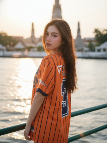 เสื้อเบสบอลพิมพ์ลาย สั่งทำ ORDER 54 ด้านหลัง