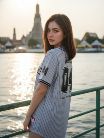 เสื้อเบสบอลพิมพ์ลาย สั่งทำ ORDER 55 ด้านหลัง