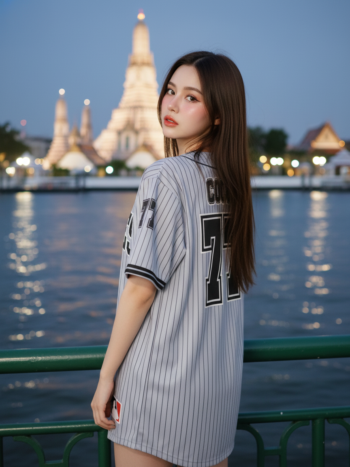 เสื้อเบสบอลพิมพ์ลาย สั่งทำ ORDER 57 ด้านหลัง