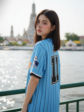 เสื้อเบสบอลพิมพ์ลาย สั่งทำ ORDER 63 ด้านหลัง
