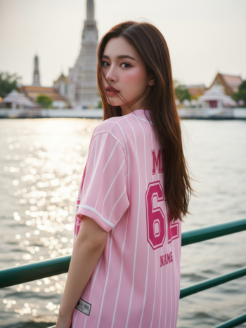 เสื้อเบสบอลพิมพ์ลาย สั่งทำ ORDER 67 ด้านหลัง