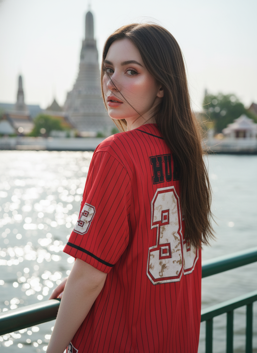 ORDER 70 เสื้อเบสบอล - ด้านหลัง เสื้อเบสบอลพิมพ์ลาย สั่งทำ ORDER 70 ด้านหลัง