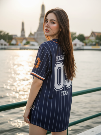 เสื้อเบสบอลพิมพ์ลาย สั่งทำ ORDER 73 ด้านหลัง