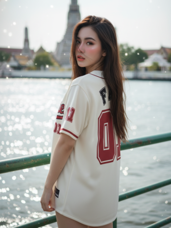 เสื้อเบสบอลพิมพ์ลาย สั่งทำ ORDER 74 ด้านหลัง