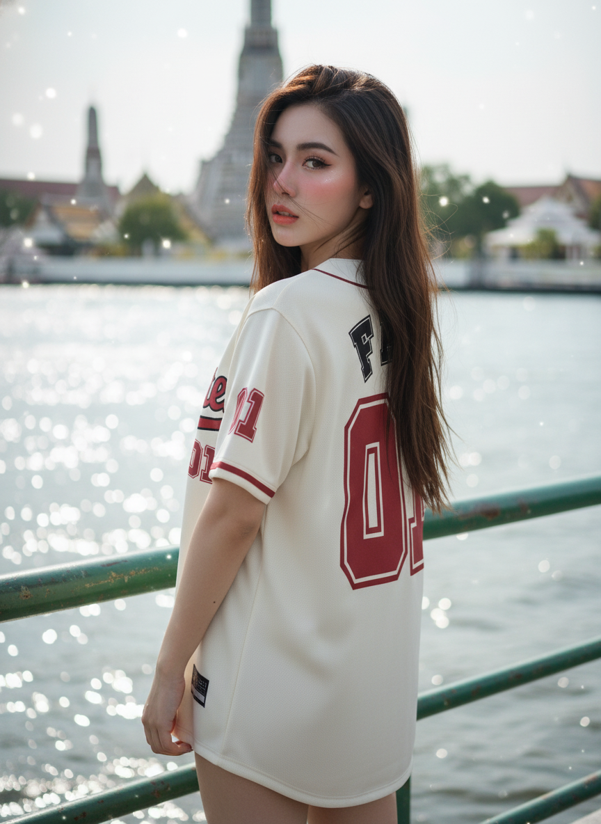 ORDER 74 เสื้อเบสบอล - ด้านหลัง เสื้อเบสบอลพิมพ์ลาย สั่งทำ ORDER 74 ด้านหลัง