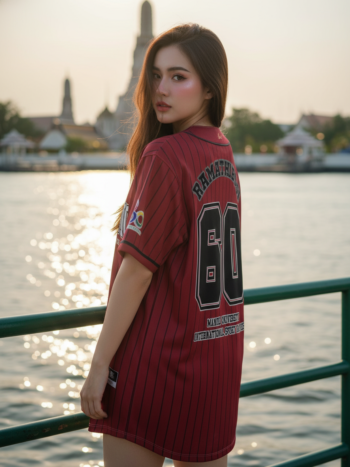 เสื้อเบสบอลพิมพ์ลาย สั่งทำ ORDER 75 ด้านหลัง