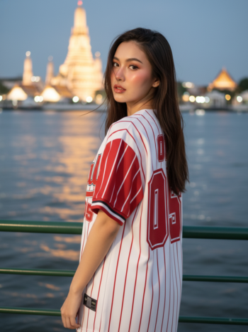 เสื้อเบสบอลพิมพ์ลาย สั่งทำ ORDER 76 ด้านหลัง