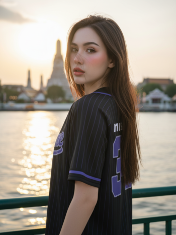 เสื้อเบสบอลพิมพ์ลาย สั่งทำ ORDER 77 Confirm ด้านหลัง
