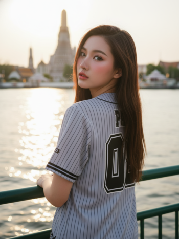 เสื้อเบสบอลพิมพ์ลาย สั่งทำ ORDER 82 ด้านหลัง