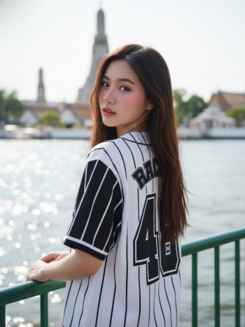 เสื้อเบสบอลพิมพ์ลาย สั่งทำ ORDER 84 ด้านหลัง