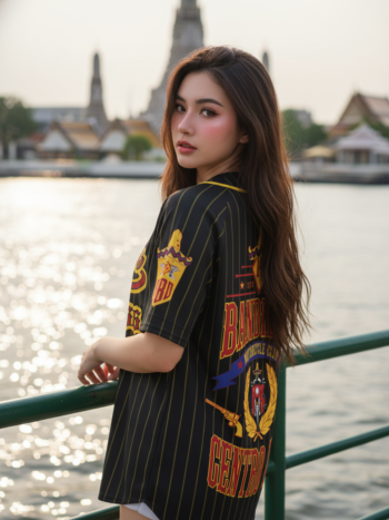 เสื้อเบสบอลพิมพ์ลาย สั่งทำ ORDER 87 ด้านหลัง