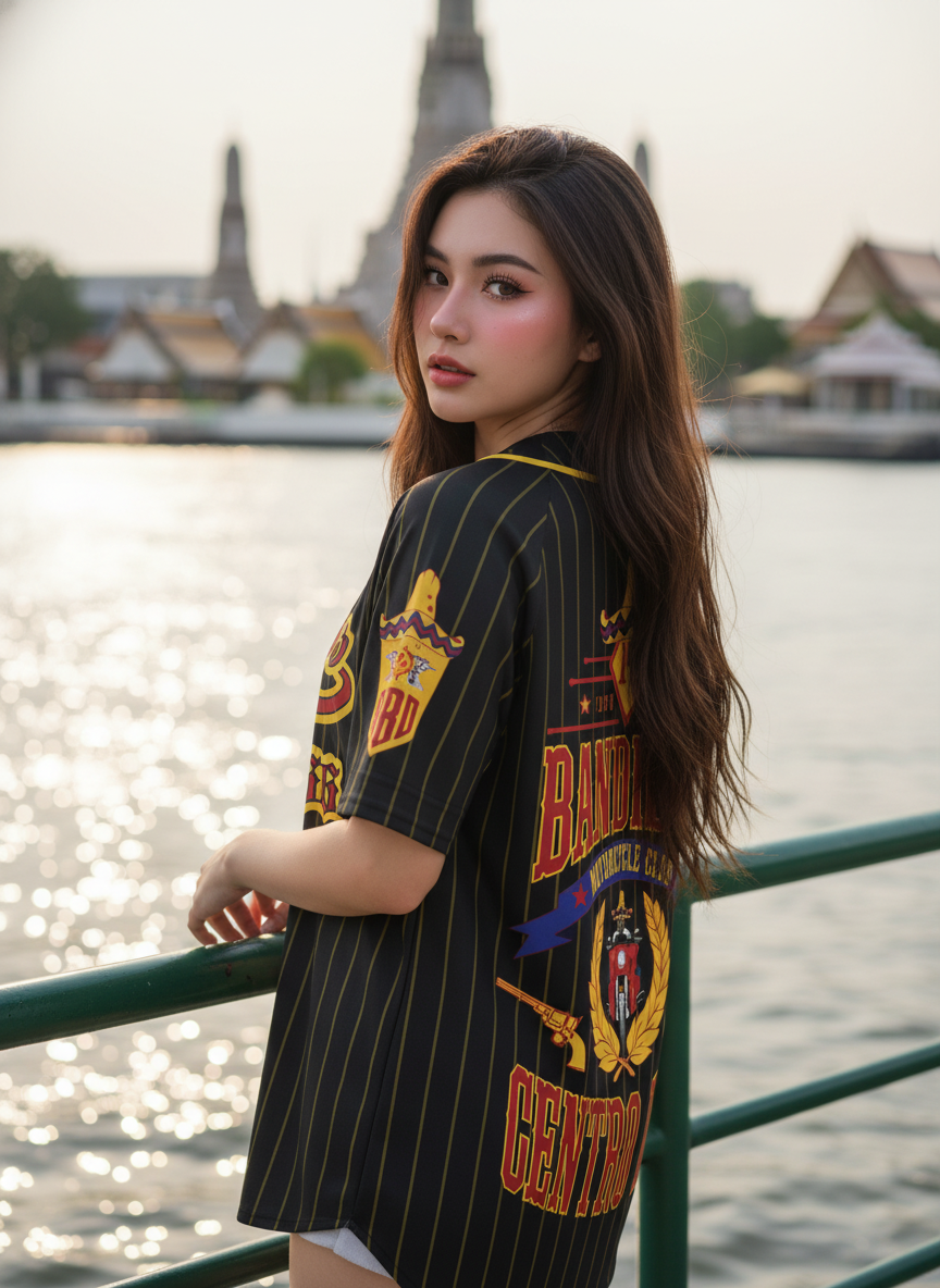 ORDER 87 เสื้อเบสบอล - ด้านหลัง เสื้อเบสบอลพิมพ์ลาย สั่งทำ ORDER 87 ด้านหลัง