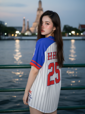 เสื้อเบสบอลพิมพ์ลาย สั่งทำ ORDER 114 ด้านหลัง