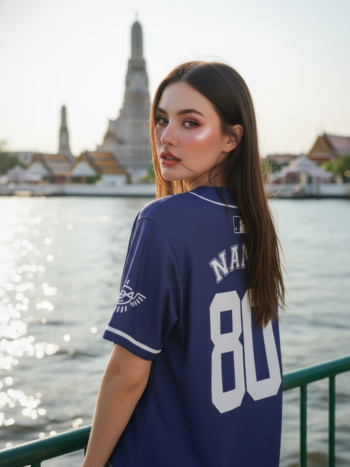 เสื้อเบสบอลพิมพ์ลาย สั่งทำ ORDER 93 ด้านหลัง