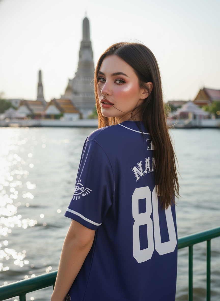 ORDER 93 เสื้อเบสบอล - ด้านหลัง เสื้อเบสบอลพิมพ์ลาย สั่งทำ ORDER 93 ด้านหลัง