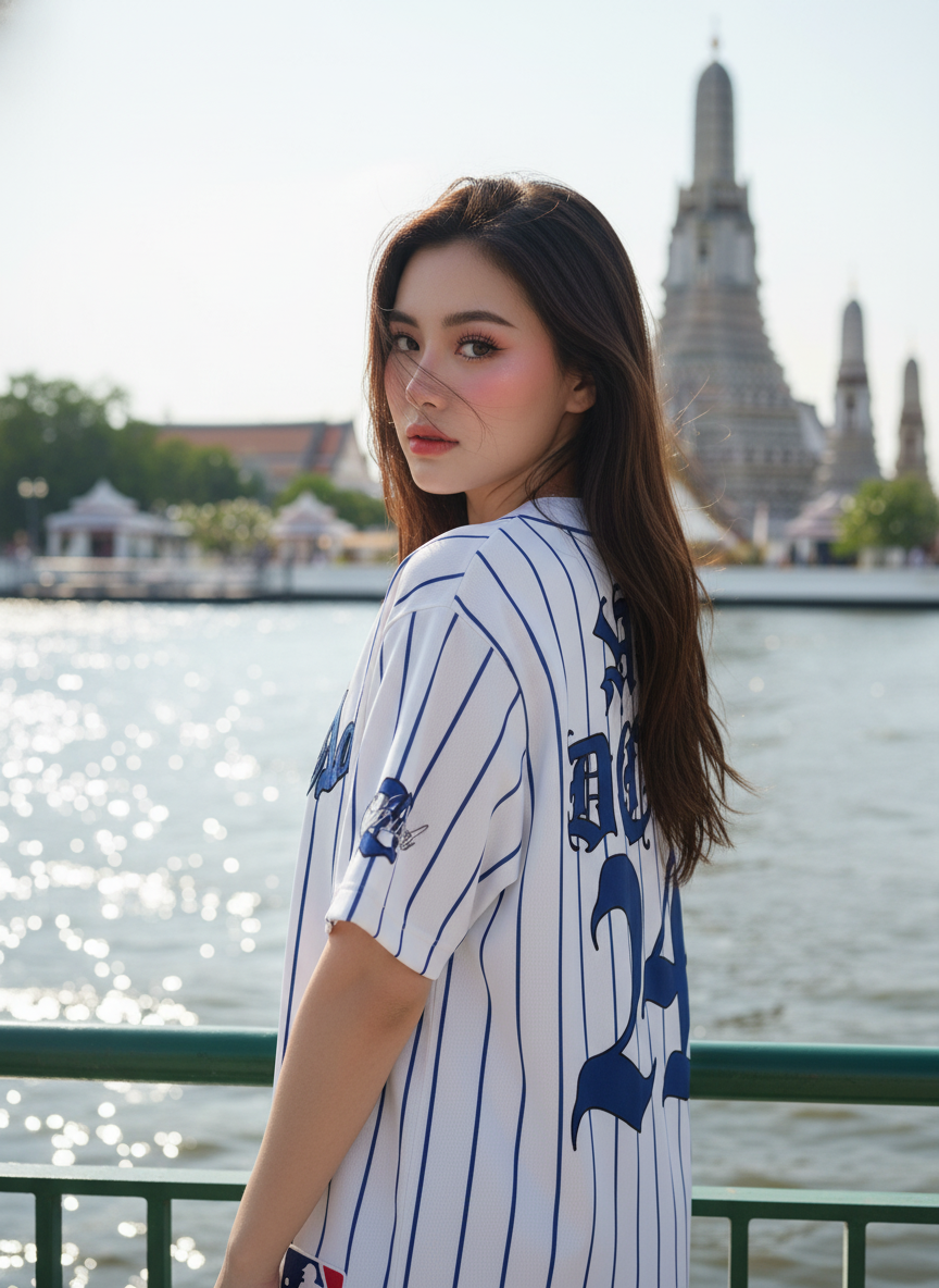 ORDER 95 เสื้อเบสบอล - ด้านหลัง เสื้อเบสบอลพิมพ์ลาย สั่งทำ ORDER 95 ด้านหลัง