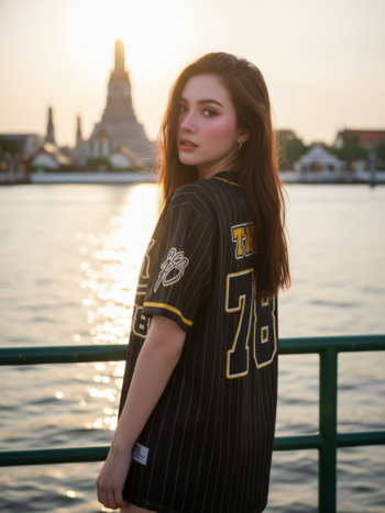 เสื้อเบสบอลพิมพ์ลาย สั่งทำ ORDER107 ด้านหลัง