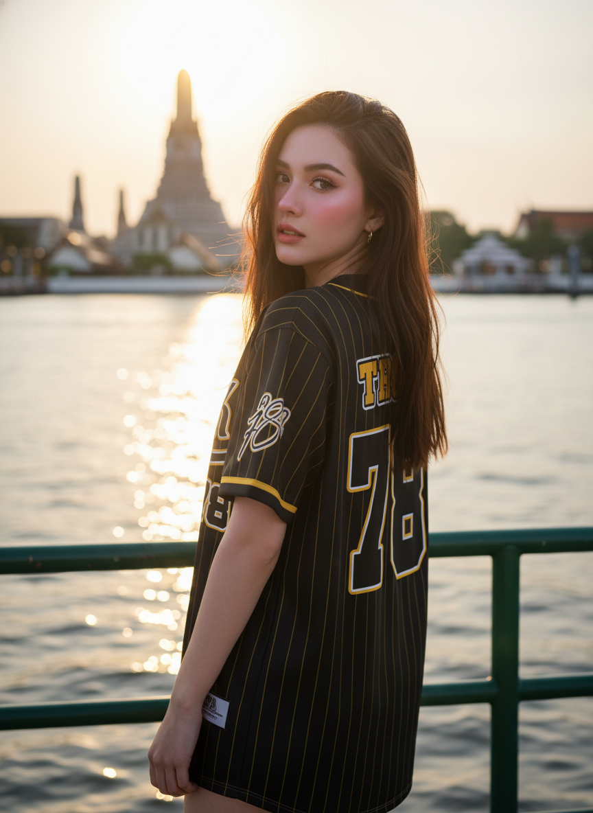 ORDER107 เสื้อเบสบอล - ด้านหลัง เสื้อเบสบอลพิมพ์ลาย สั่งทำ ORDER107 ด้านหลัง