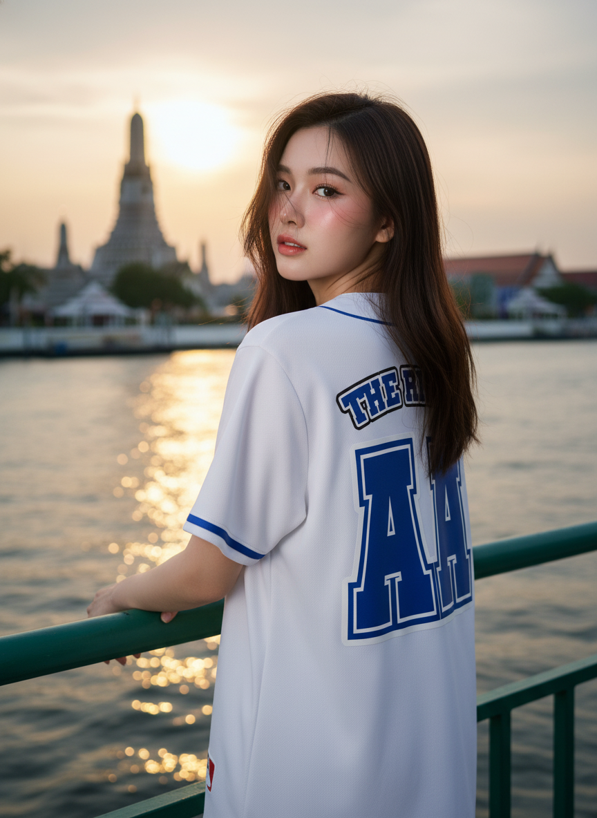 ORDER 122 เสื้อเบสบอล - ด้านหลัง เสื้อเบสบอลพิมพ์ลาย สั่งทำ ORDER 122 ด้านหลัง